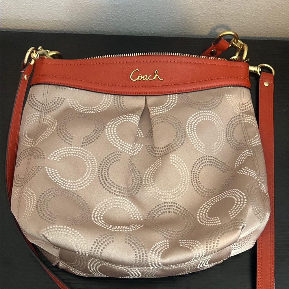 Coach Red and Tan Crossbody Bag